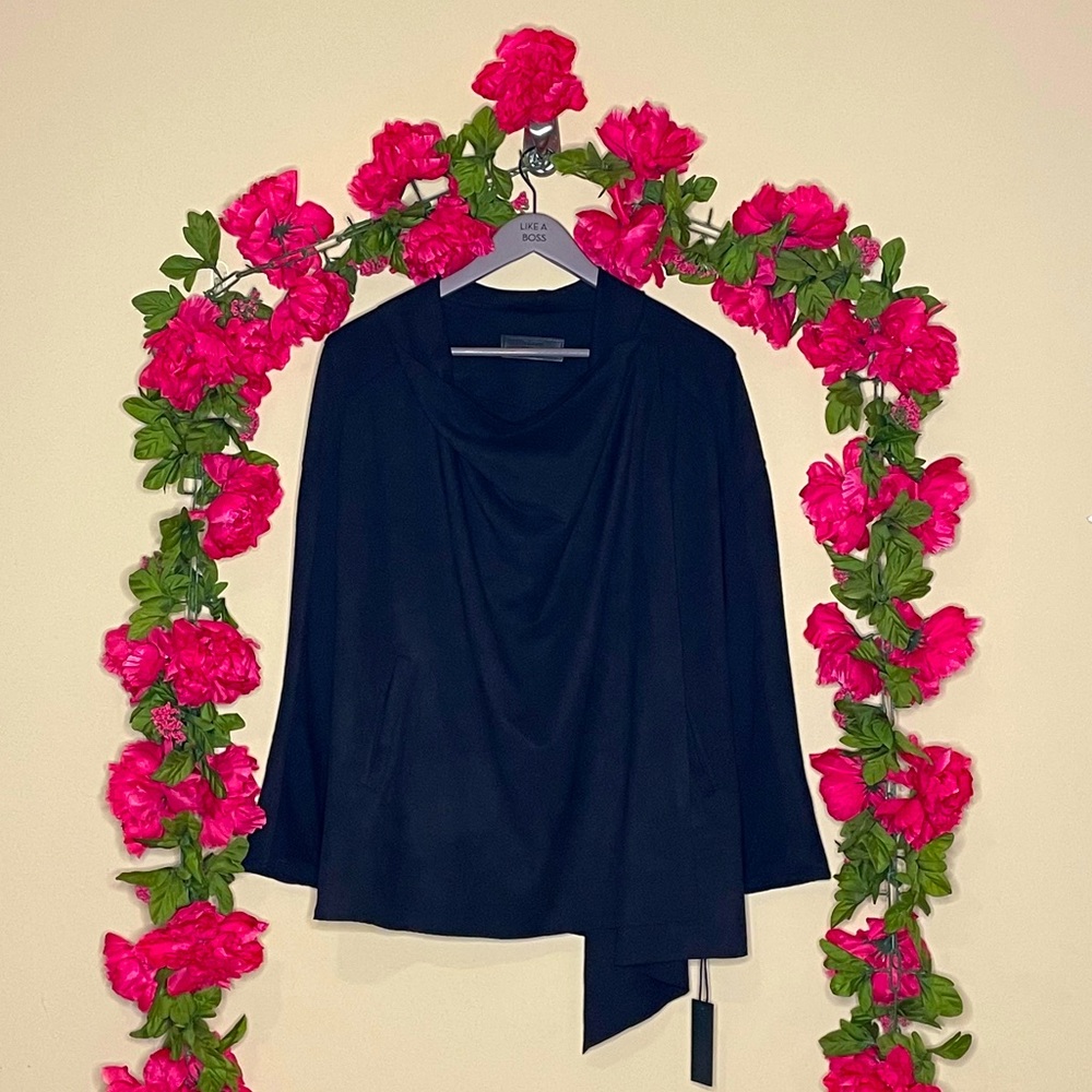 Blank NYC Black Faux Suede Wrap Jacket
